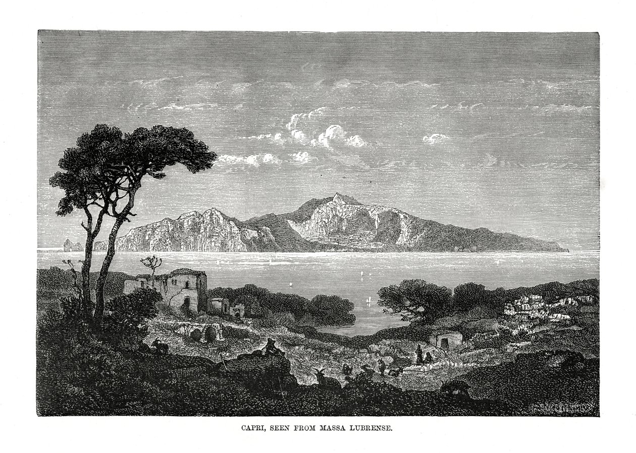 从意大利Massa Lubrense看的卡普里岛，1879年 作者 不明