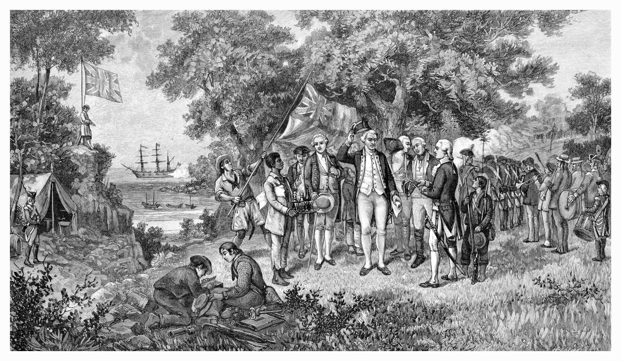 库克船长要求保护澳大利亚新南威尔士州的植物学湾，1770年1886年 作者 不明