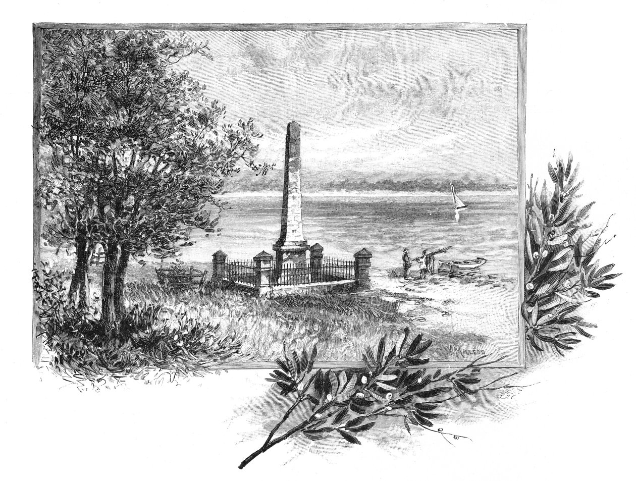 库克船长登陆地，澳大利亚新南威尔士州植物园，1886年 作者 不明