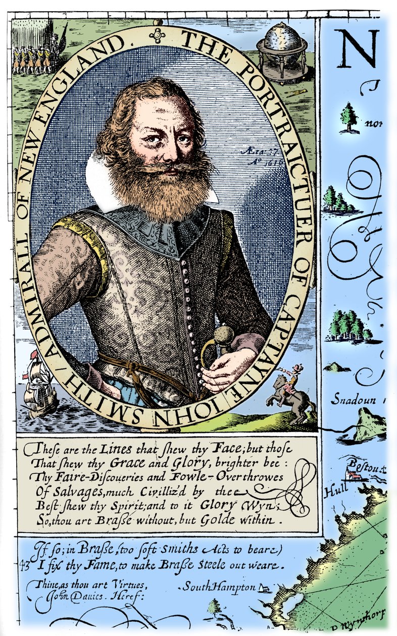 约翰·史密斯（John Smith）船长，弗吉尼亚州殖民者，1624年，1893年。 作者 不明