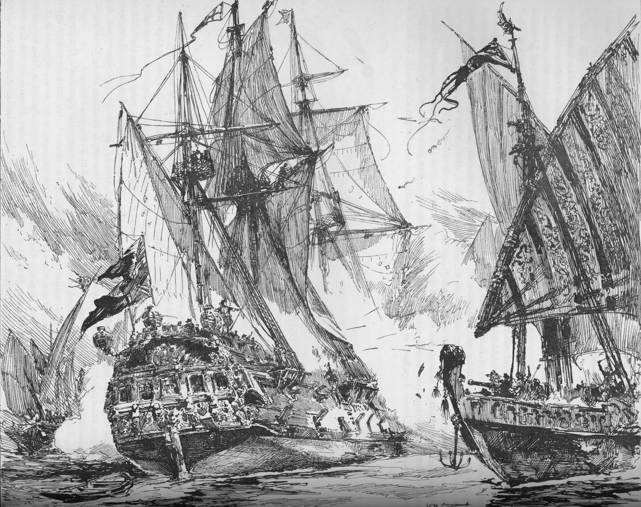 1884年，凯文温上尉击败复仇舰队，参加了复仇 作者 不明