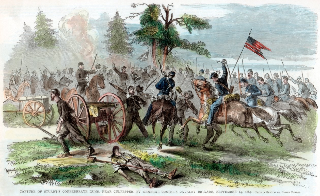 1863年9月14日，美国南北战争，在弗吉尼亚州库尔珀市附近俘获同盟枪支 作者 不明