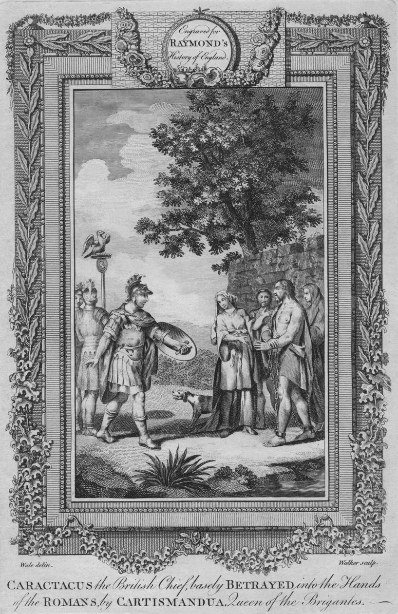 英国首领卡内塔库斯（Caractacus），大约在1787年被卡斯蒂斯曼度阿（Carismandua）背叛到罗马人手中 作者 不明