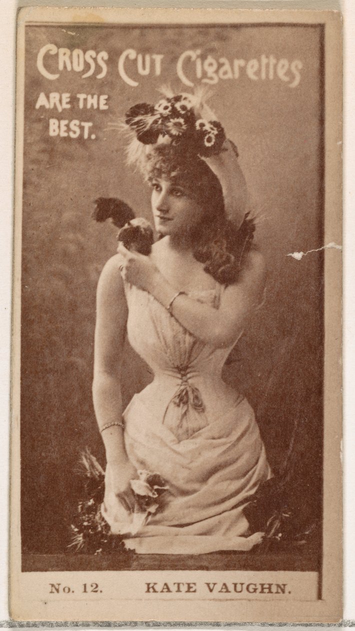 卡片编号12，Kate Vaughn，来自Duke发行的演员和女演员系列N145-2，1880年代。 作者 不明