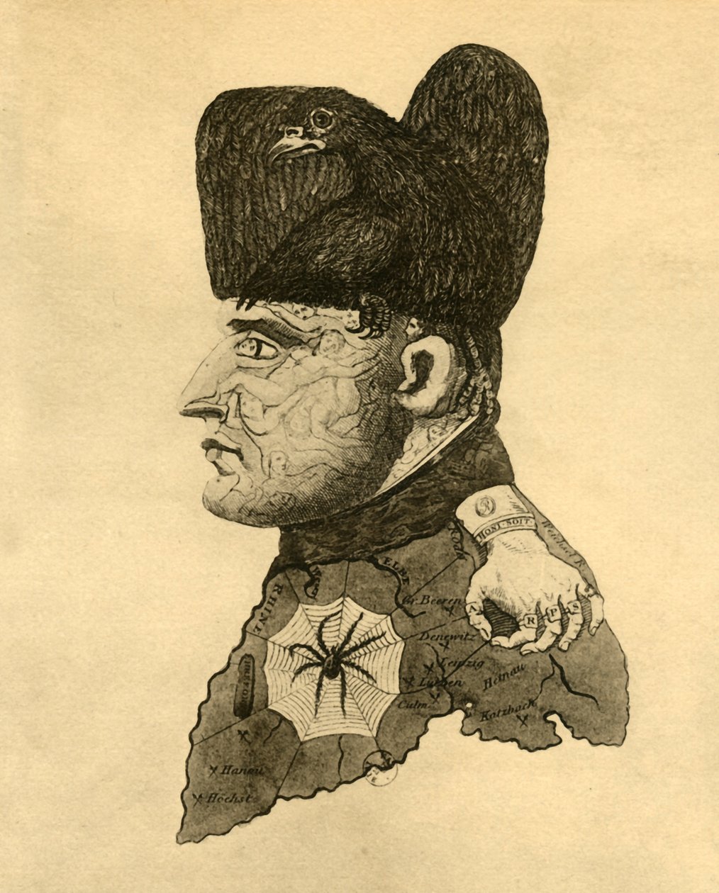 拿破仑的漫画，c1814，1921年。 作者 不明