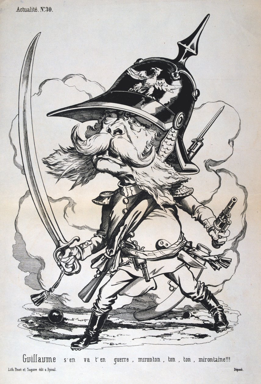 普鲁士威廉一世的漫画，法普战争，1870-1871年。 作者 不明