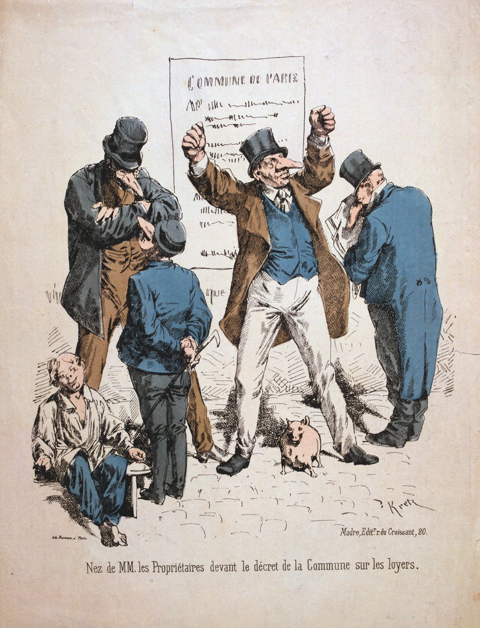 东主讽刺画，巴黎公社，1871年。 作者 不明