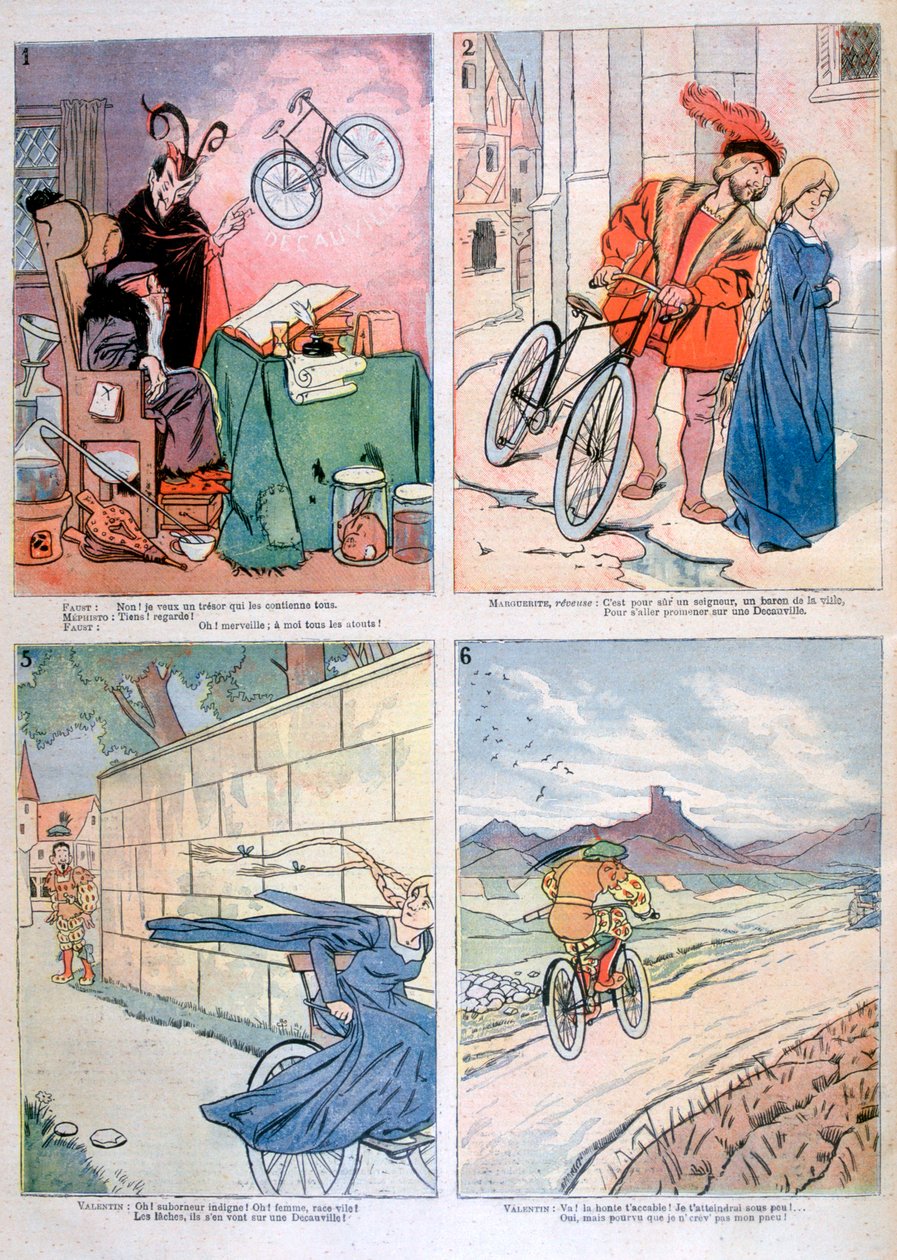 浮士德传说中的漫画，1894年 作者 不明
