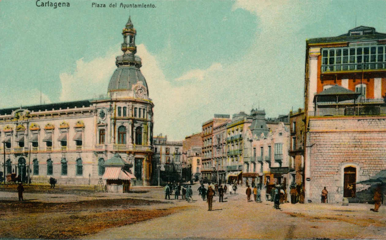卡塔赫纳-市政厅广场，c1900。 作者 不明
