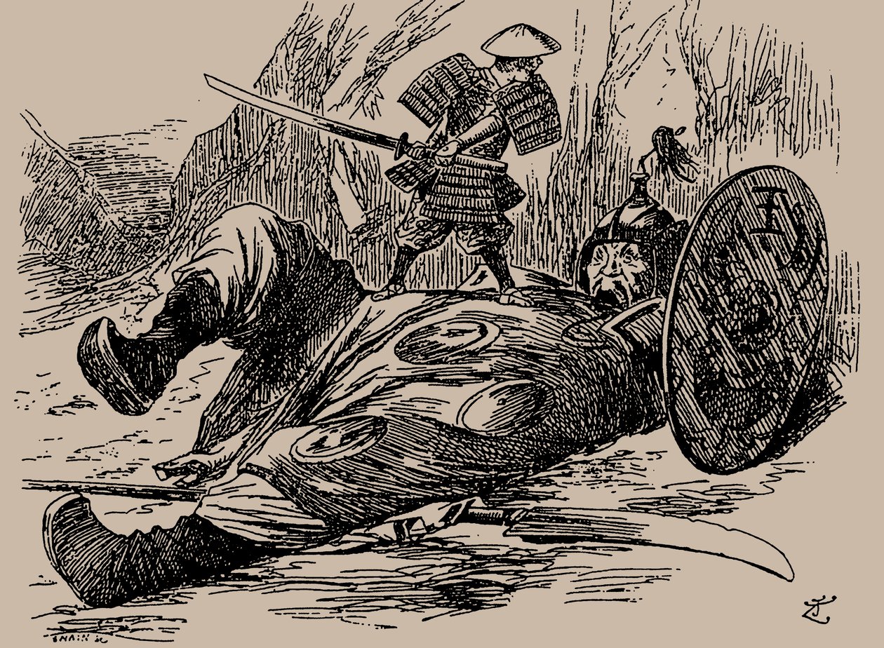 关于第一次中日战争的漫画。潘趣》，1894年9月29日，1894年。 作者 不明