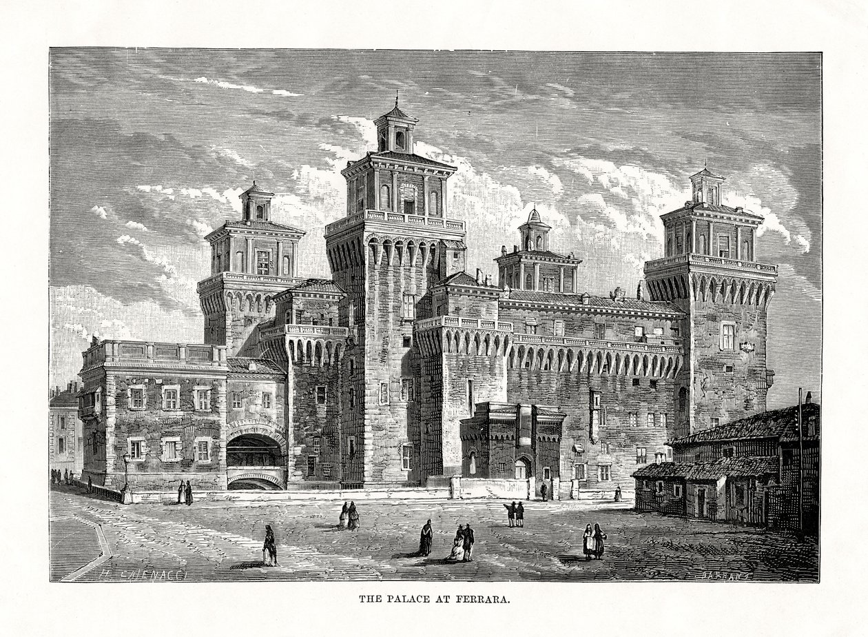 Castello Estense，意大利费拉拉，1879年 作者 不明