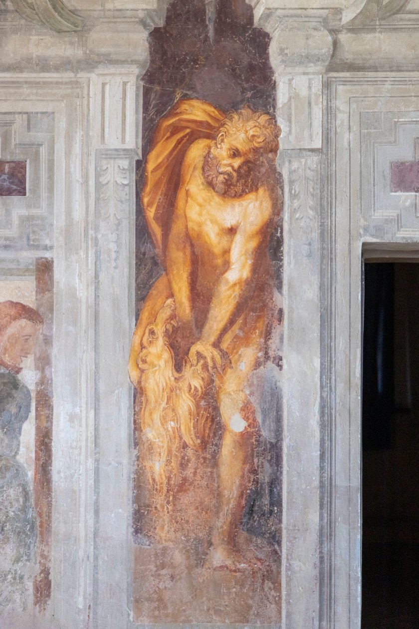 意大利艾米利亚-罗马涅大区帕尔马的托雷奇亚拉城堡（Castello di Torrechiara），巧克力沙龙（Salone dei Giocolieri），2020年（照片）。 作者 不明