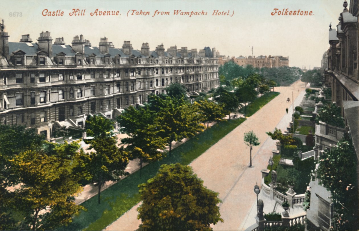 城堡山大道。取自Wampachs Hotel。福克斯通（Folkestone），19世纪末-20世纪初 作者 不明