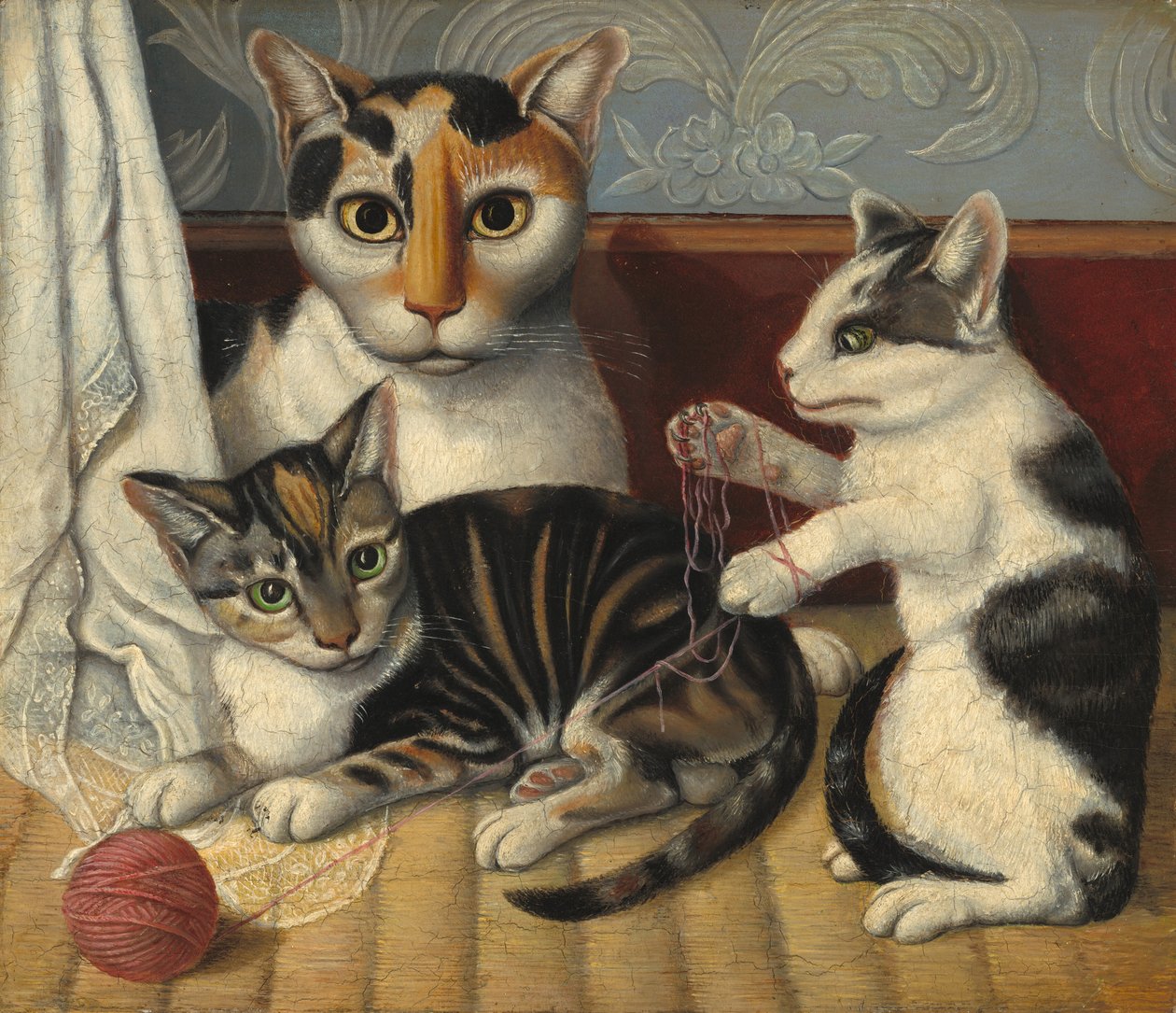 猫和小猫，约18721883年。 作者 不明