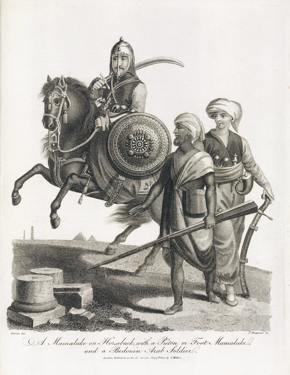 1804 年，马穆鲁克骑兵和马穆鲁克和贝都因步兵的士兵 作者 不明