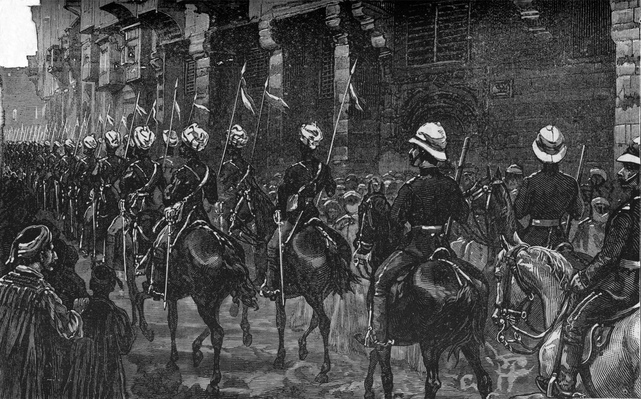 阿拉伯地区的骑兵示范，开罗，c1882-85 作者 不明