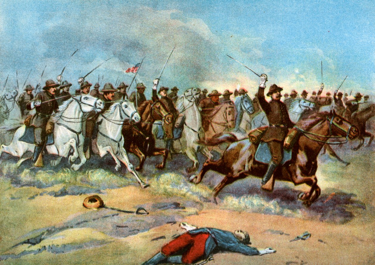 1898年美西战争，美国常规骑兵冲锋 作者 不明