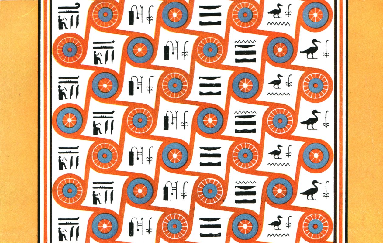 1928年，埃及底比斯，库尔内特·穆莱（Hurnet Murai）休伊墓中的天花板画。 作者 不明