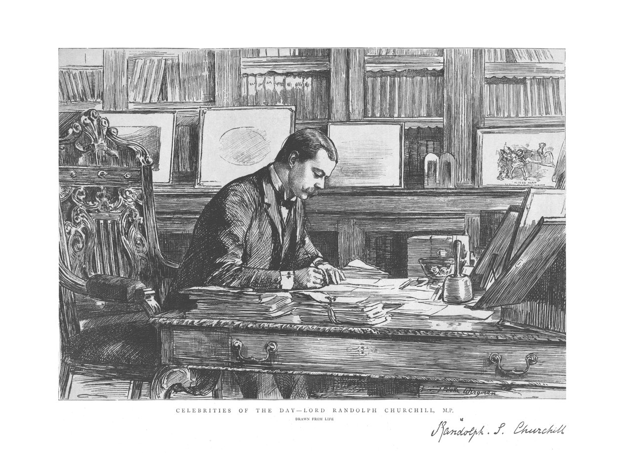 今日名人-兰道夫·丘吉尔勋爵，国会议员，1885年 作者 不明