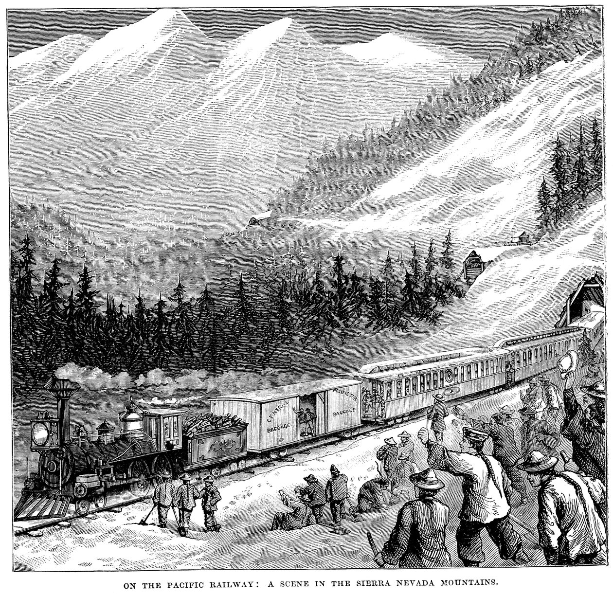 内华达山脉中部的中太平洋Railraod，建于1875年 作者 不明