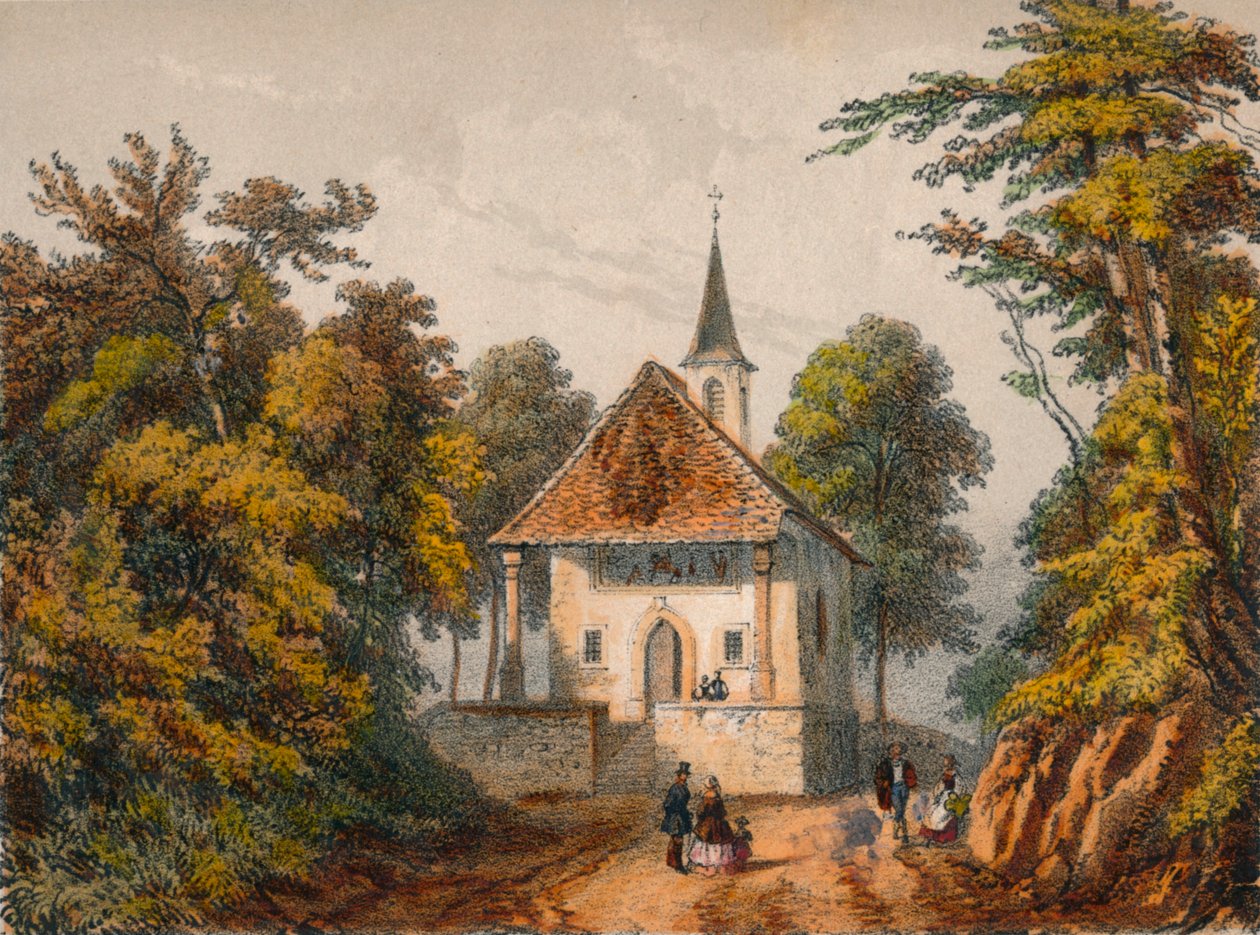 19世纪中叶，库斯纳赫特（Cüsnacht）的Chapelle de Guillaume-Tell。 作者 不明