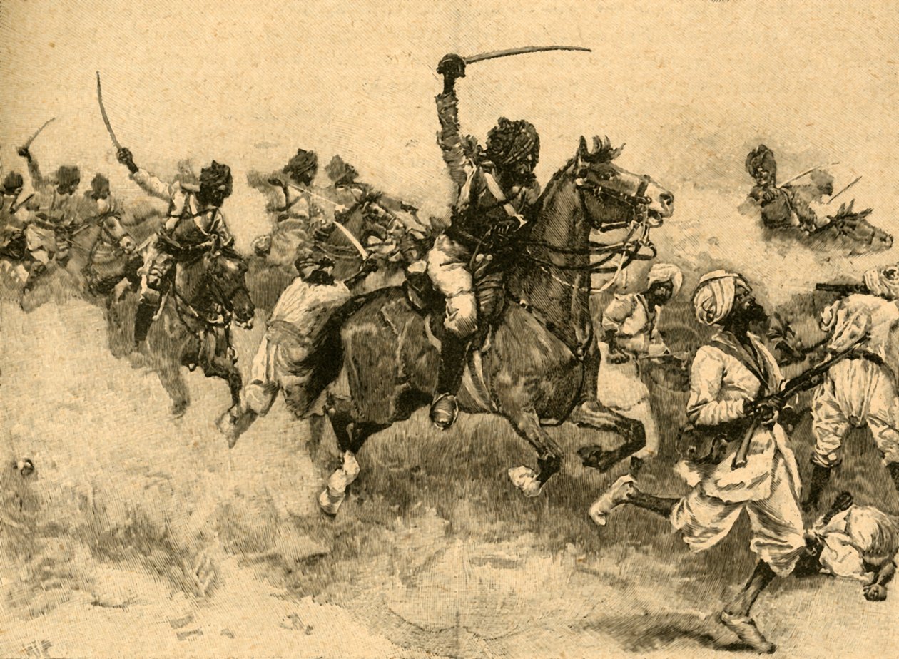 1843 c1890年，印度信德省Miani Meeanee战役中的骑兵冲锋。 作者 不明