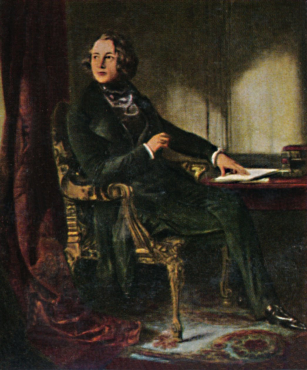 查尔斯·狄更斯（1812-1870）。 -Maclise绘画，1934年。 作者 不明