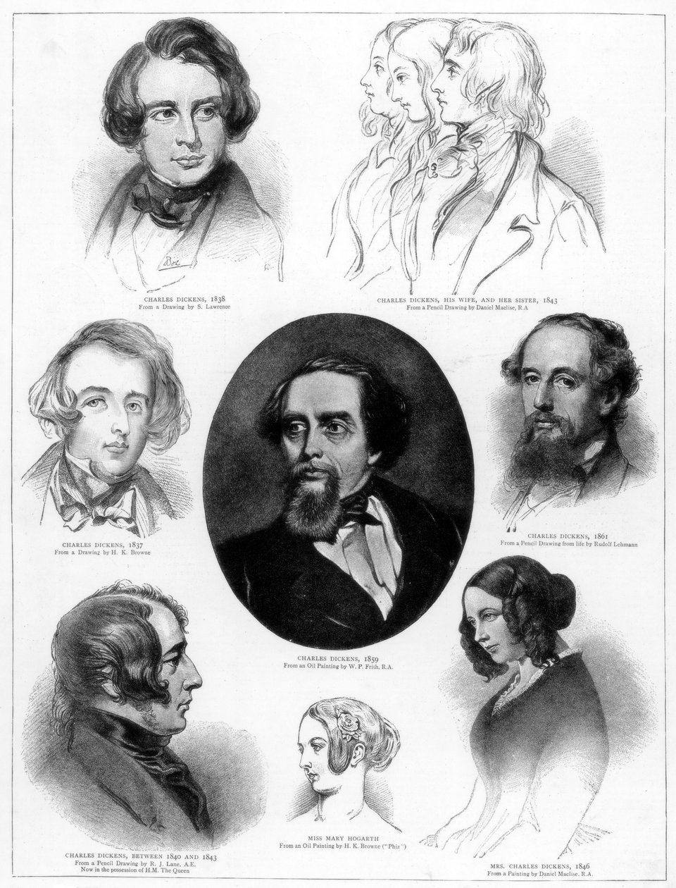 查尔斯·狄更斯（Charles Dickens）1812-1870年，英国小说家，1892年 作者 不明