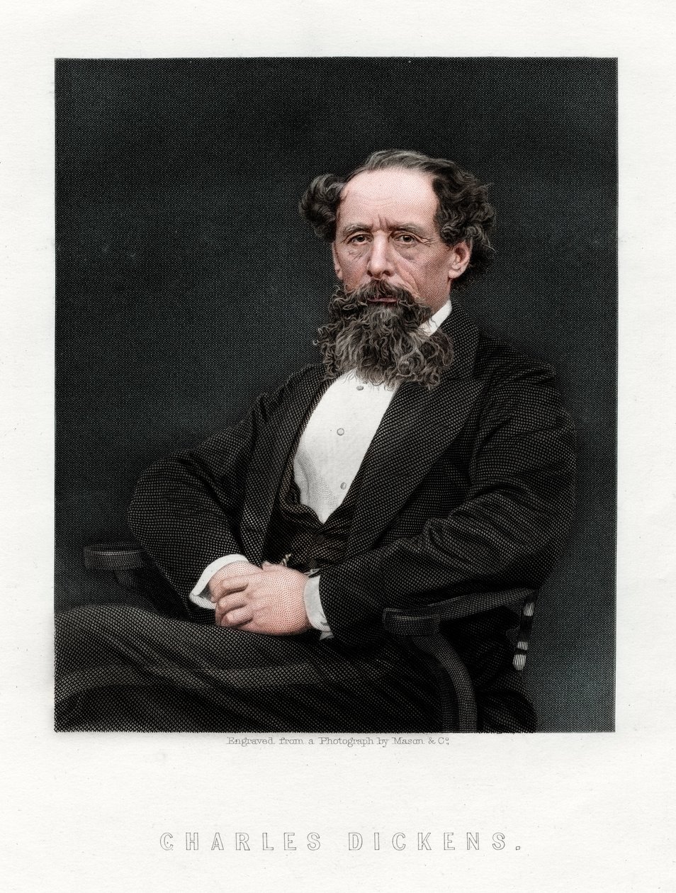 查尔斯·狄更斯（Charles Dickens），英国小说家和新闻工作者，1876年。 作者 不明