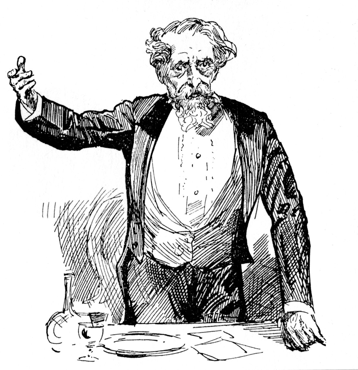 查尔斯·狄更斯（Charles Dickens）在饭后演讲，c1860年代 作者 不明