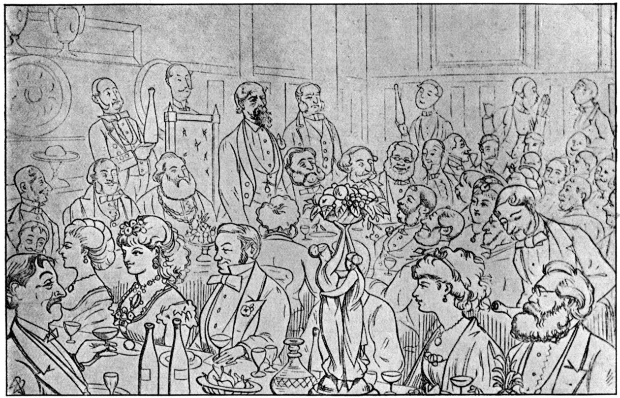 查尔斯·狄更斯（Charles Dickens）主持1870年4月5日，新闻报社晚宴 作者 不明