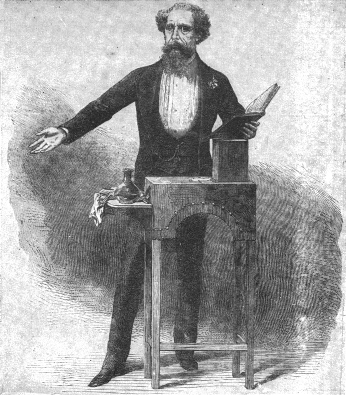 查尔斯·狄更斯（Charles Dickenss）在1870年3月15日于1901年在圣詹姆斯大厅（St.Jamess Hall）上次阅读。 作者 不明