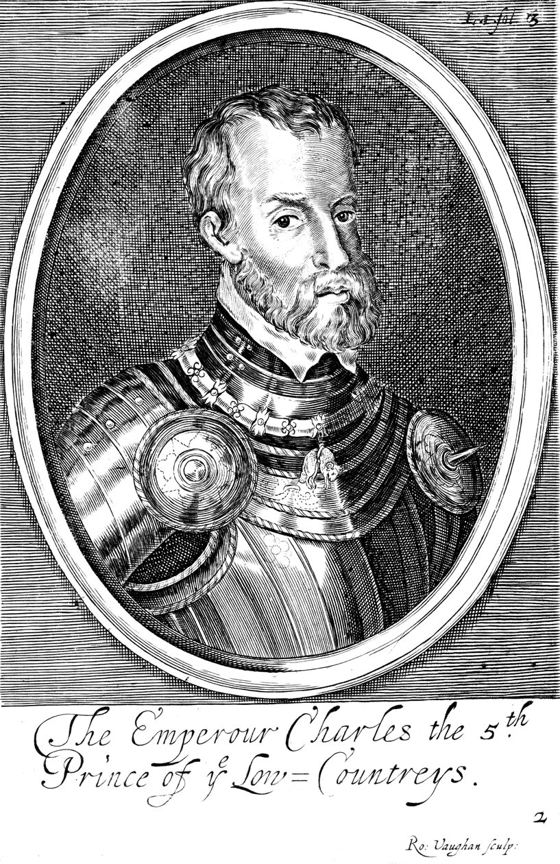 查理五世（Charles V），西班牙国王和17世纪1519年的神圣罗马帝国皇帝 作者 不明
