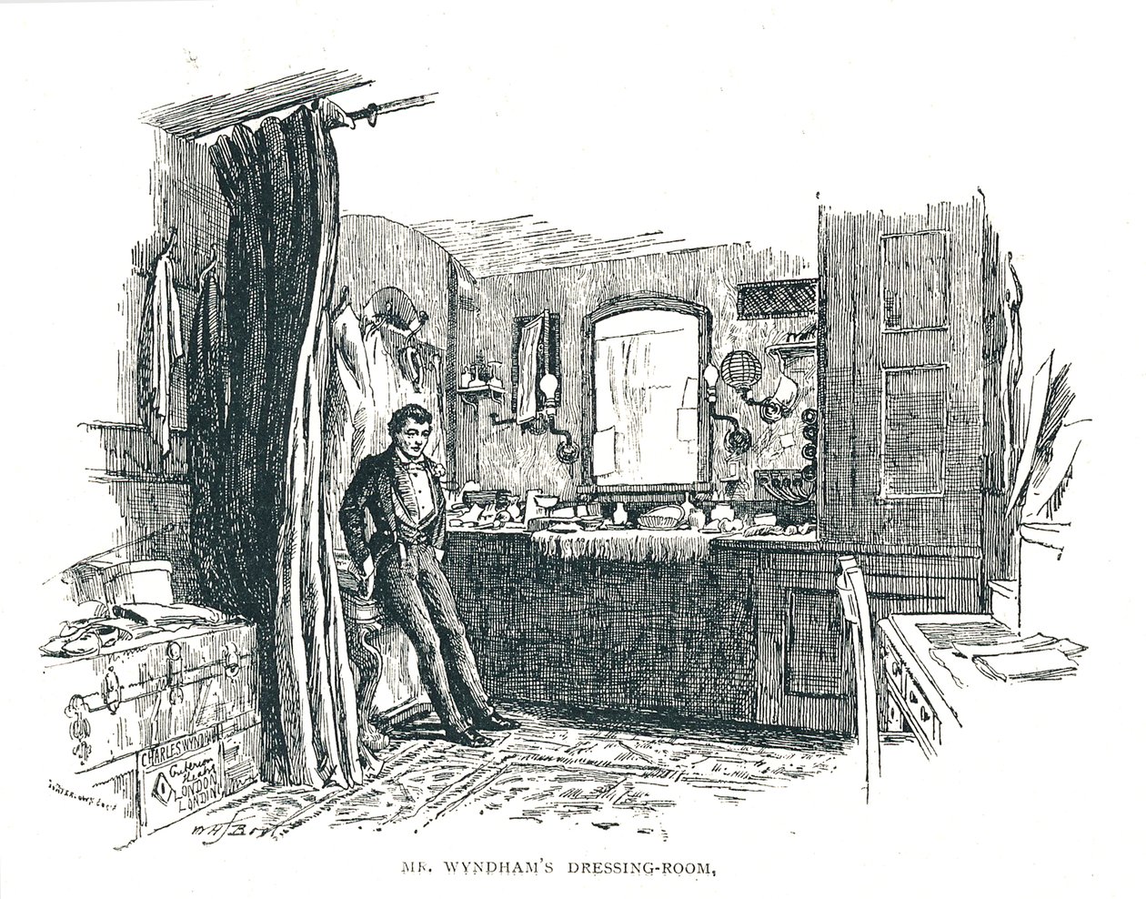 查尔斯·温德姆（Charles Wyndham）更衣室，俯瞰标准剧院的皮卡迪利（Piccadilly），1891年 作者 不明