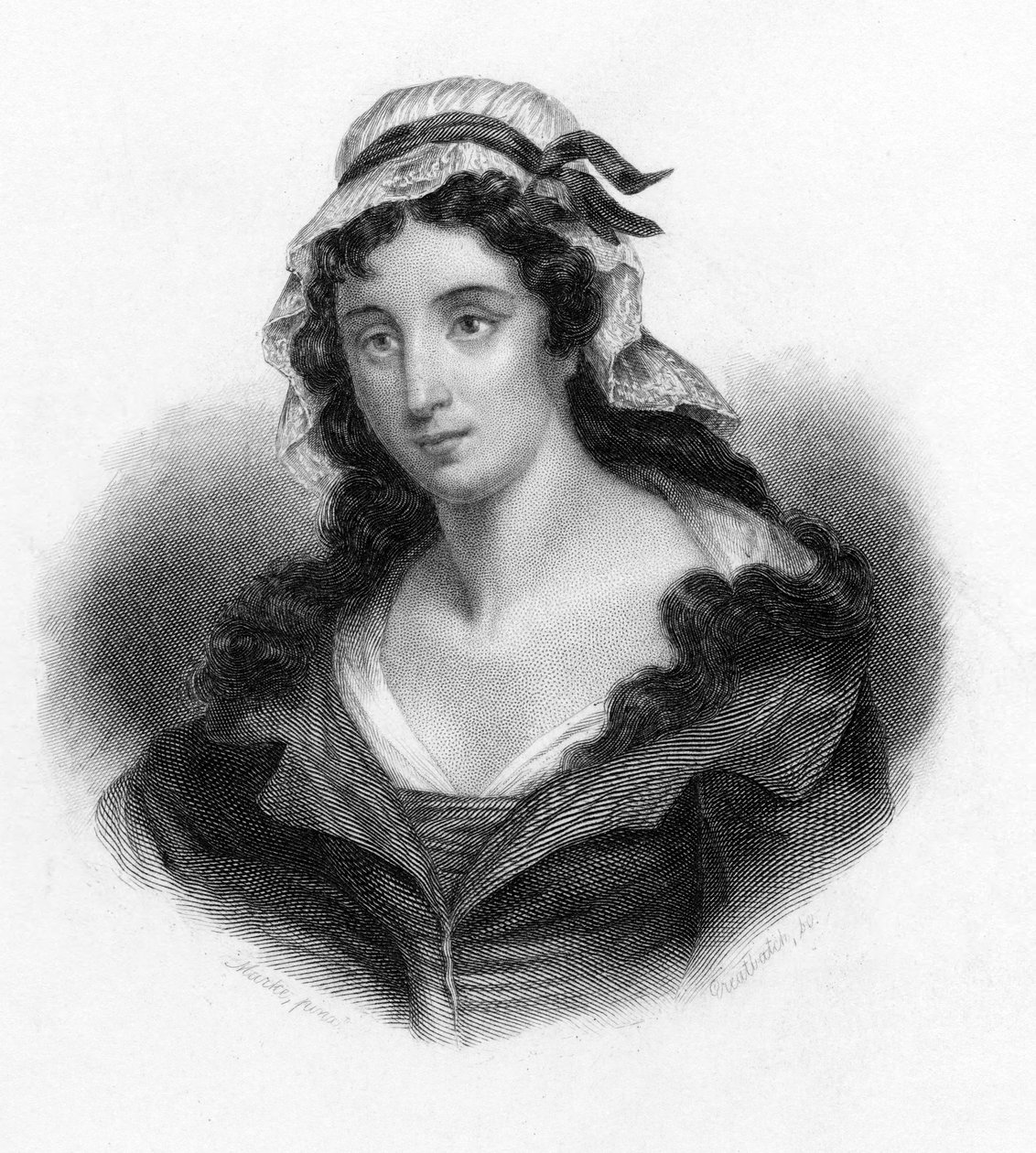 夏洛特·科迪（Charlotte Corday），法国革命者让·保罗·马拉特（Jean-Paul Marat）的凶手，1793年 作者 不明