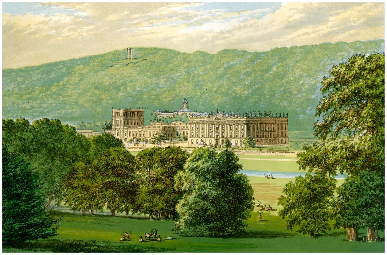Chatsworth House，德比郡，德文郡公爵的住所，c1880 作者 不明