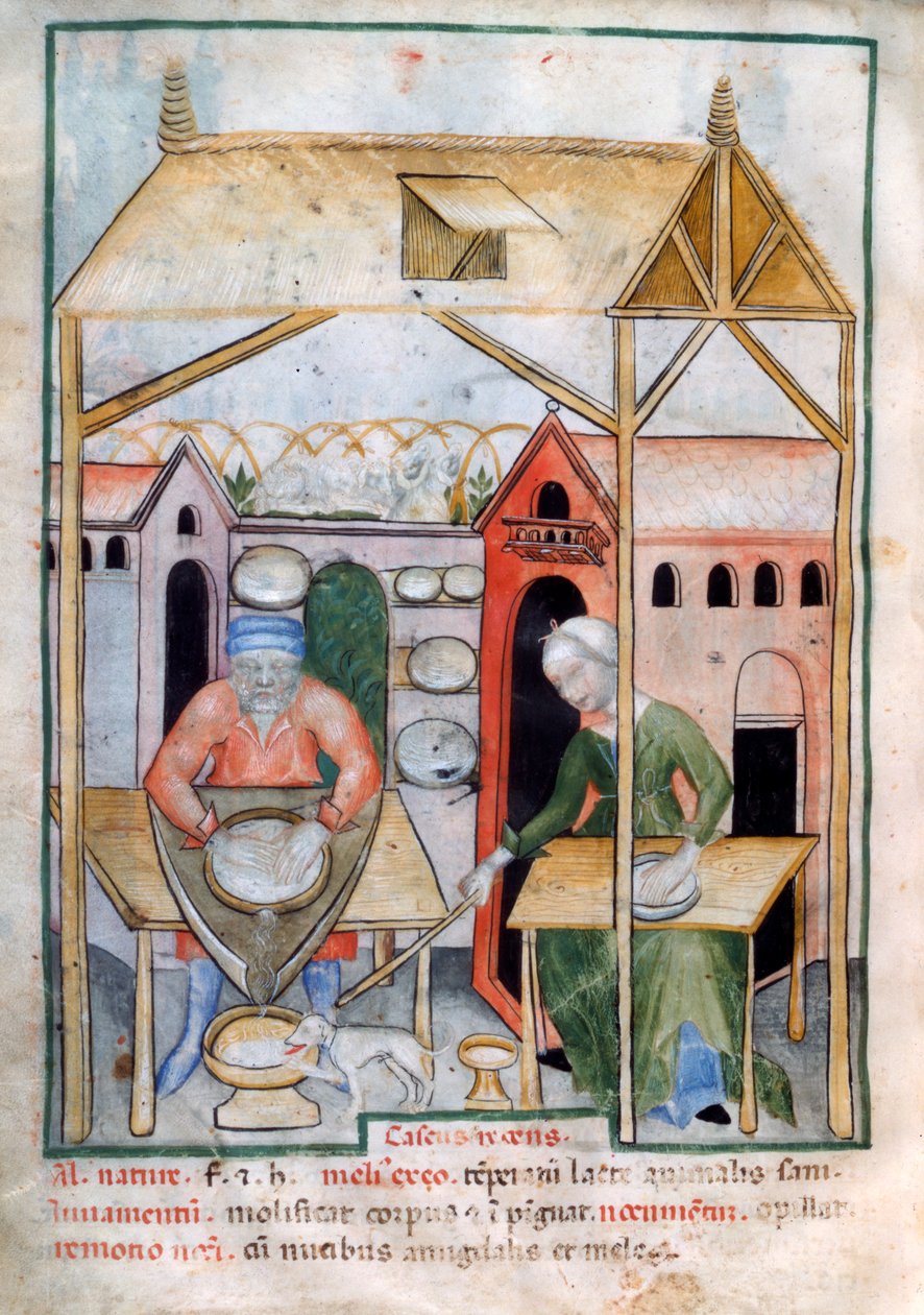 奶酪制造，1390-1400 作者 不明