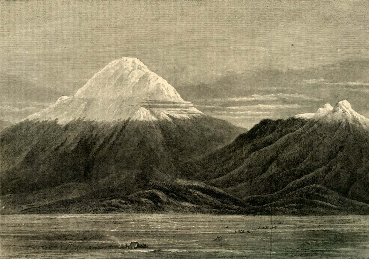 Chimborazo和Carihuairzao，从Riobamba的方向拍摄，1881年。 作者 不明