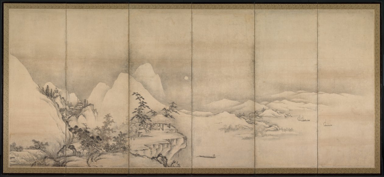 中国风景，1500年代。 作者 不明
