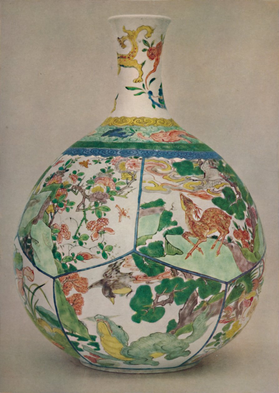 珐琅粉彩Verte中国瓷瓶。康（Kang His），1662-1722年，1928年 作者 不明