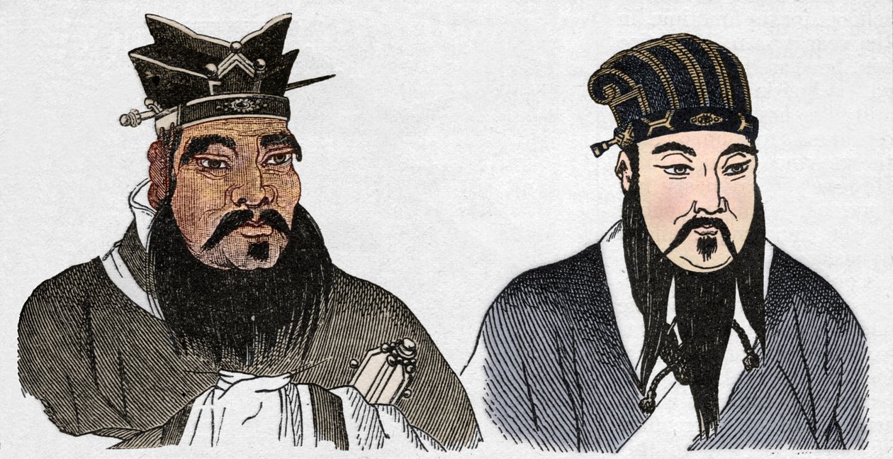 孔子及其伟大的追随者孟子的中国画像，1907年 作者 不明