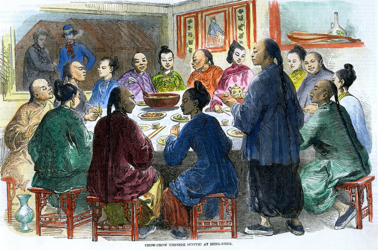 1875年在香港的中国潮州晚饭 作者 不明