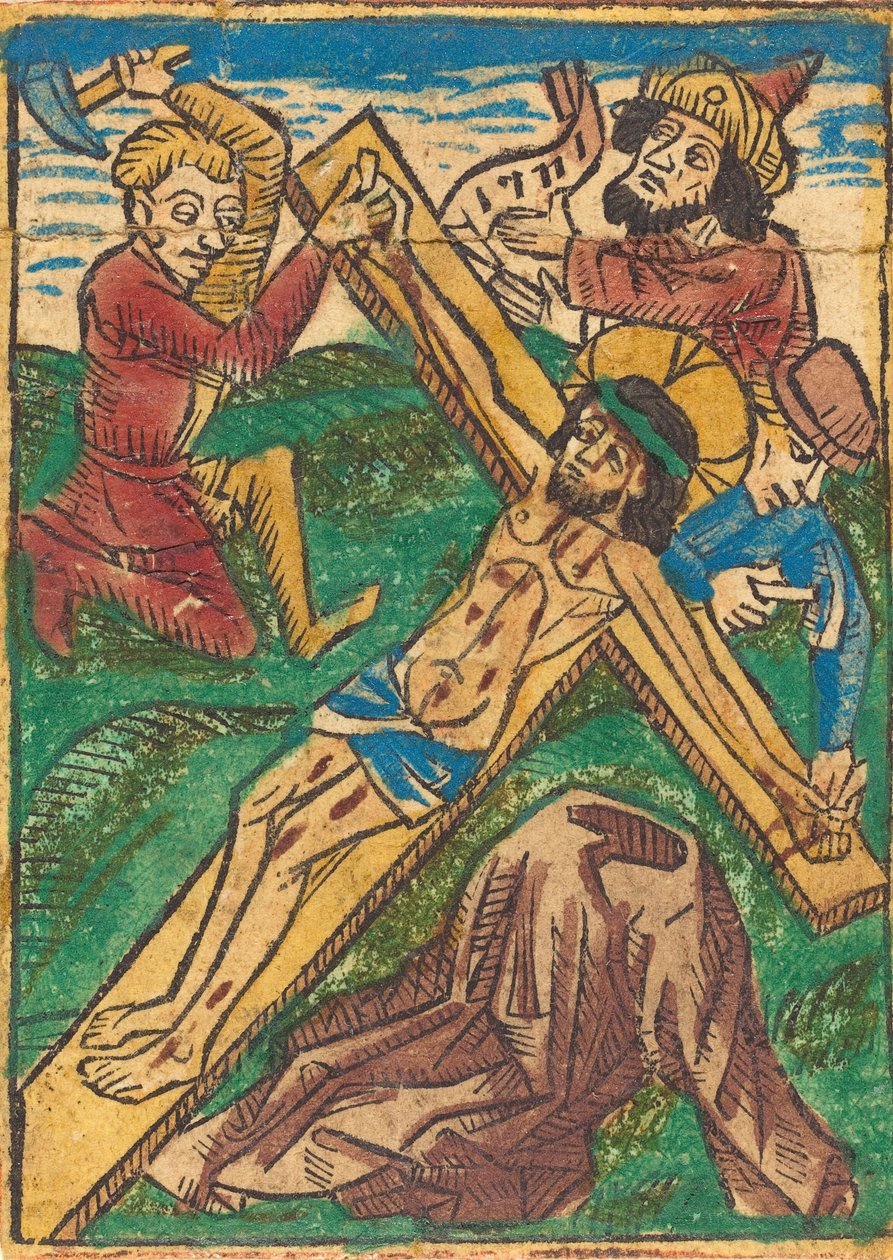 被钉在十字架上的基督，约1490年。 作者 不明