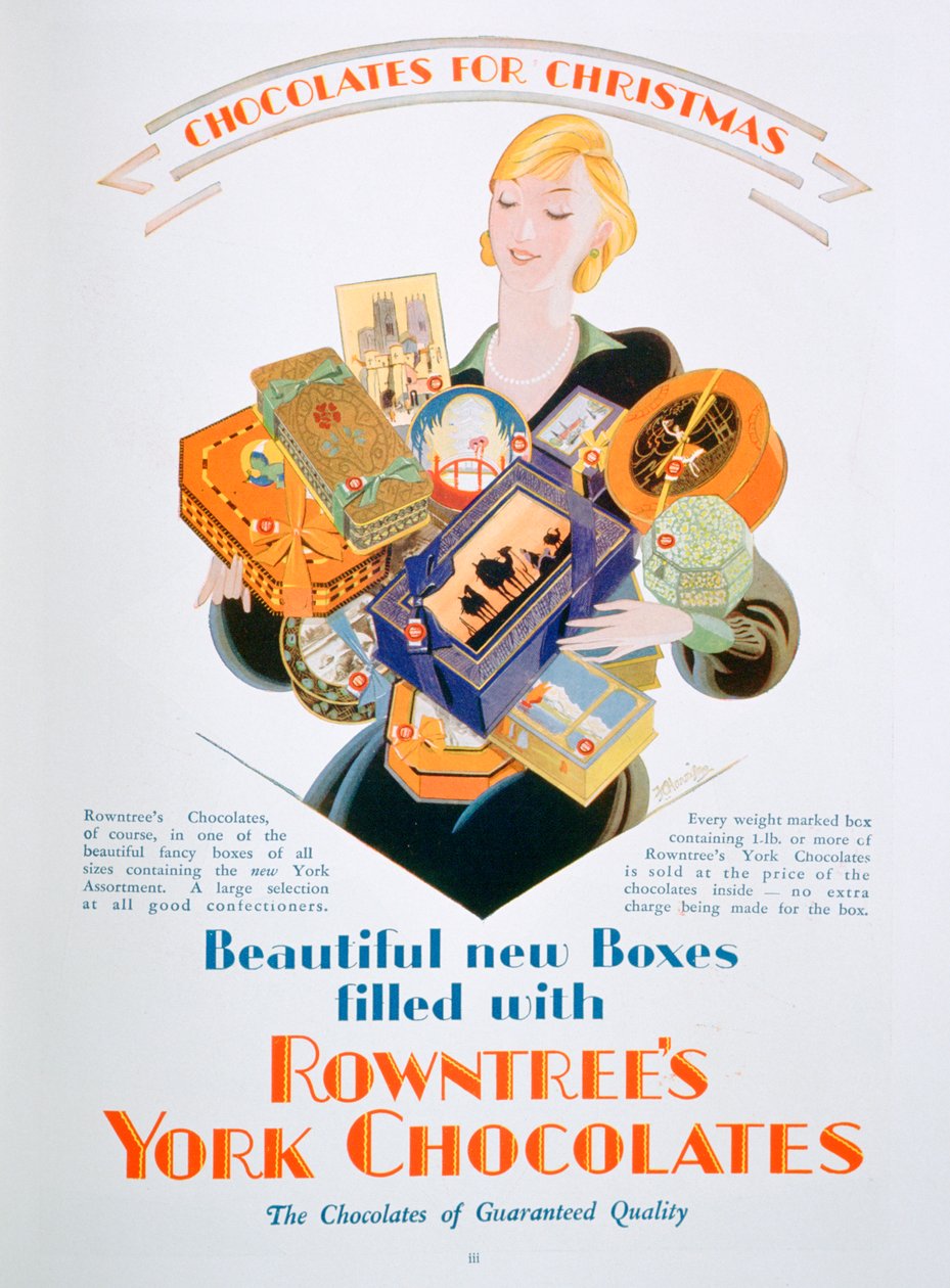 Rowntrees约克巧克力的圣诞节广告，1928年 作者 不明