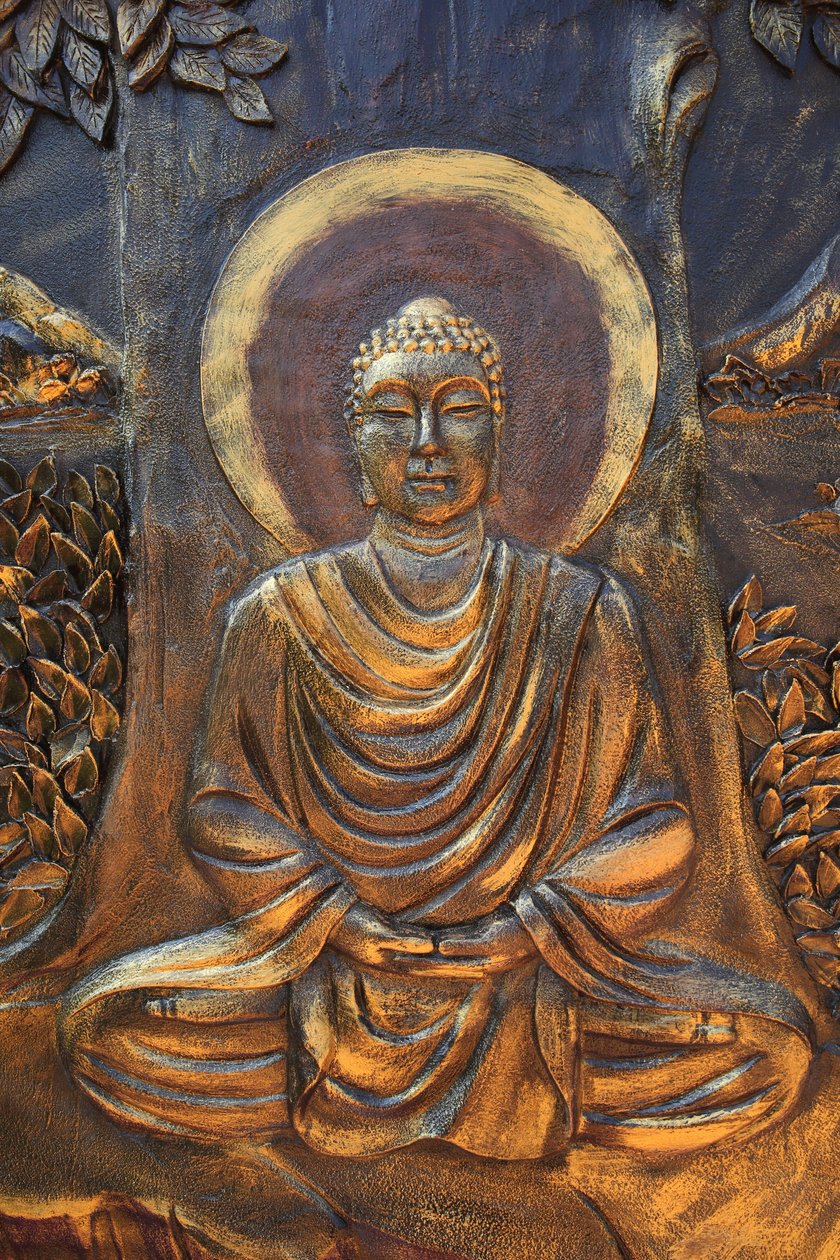 Chua Thien Lam Go buddhist pagoda. Shakyamuni Buddha sitting in the meditation pose. Thay Ninh. Vietnam 作者 不明