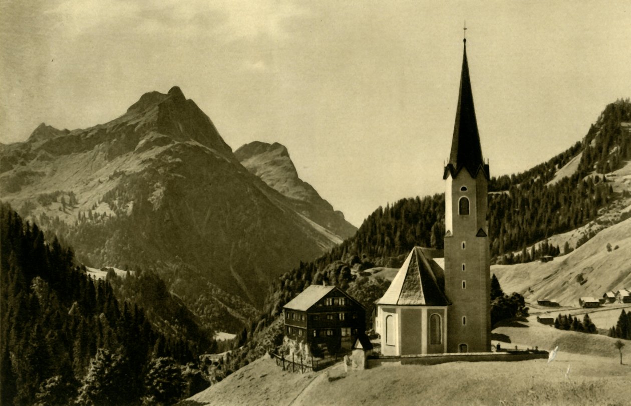 Schröcken教堂，奥地利布雷根策瓦尔德，约建于1935年。 作者 不明