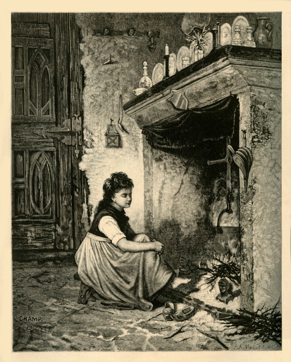 灰姑娘，1883年。 作者 不明