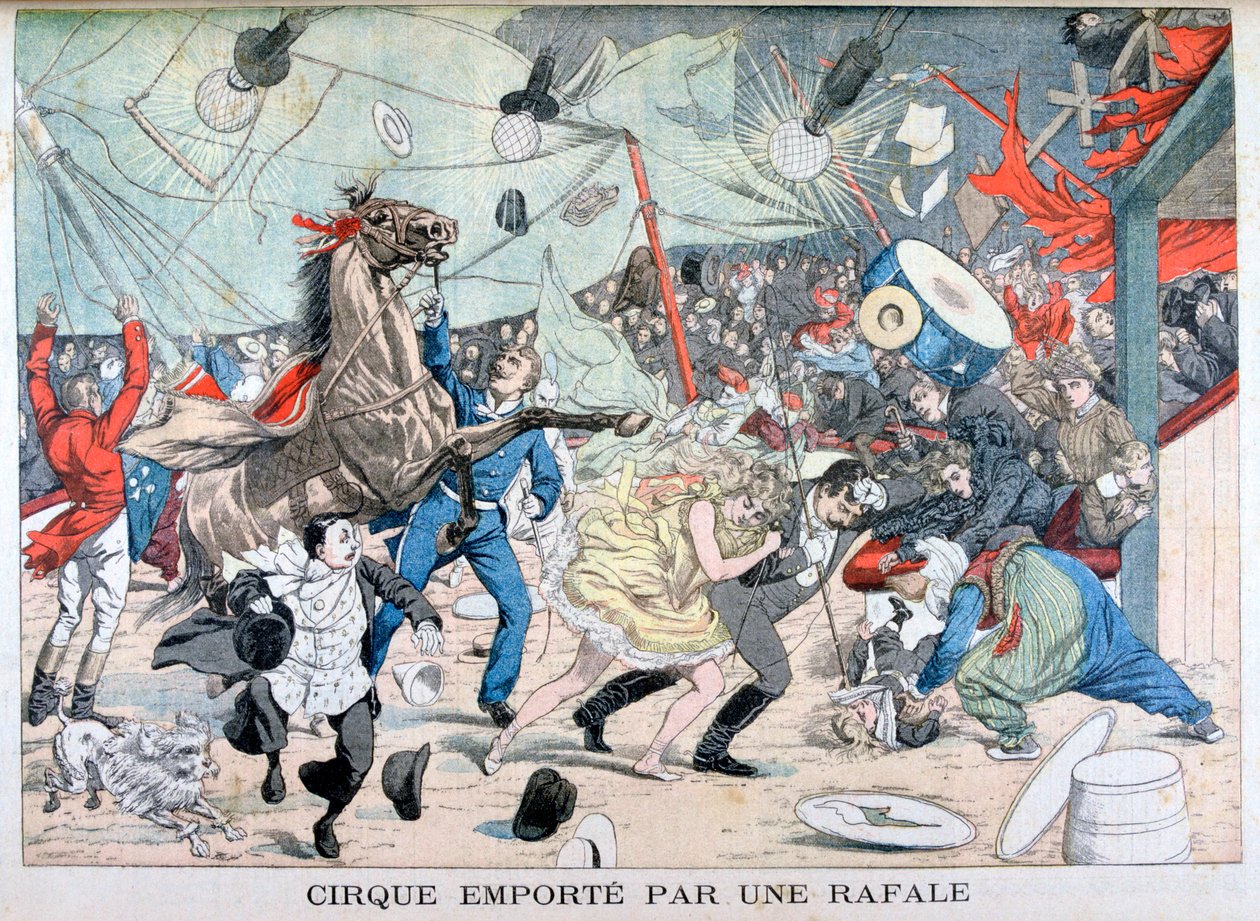 1903年，法国圣艾蒂安马戏团帐篷被吹走 作者 不明