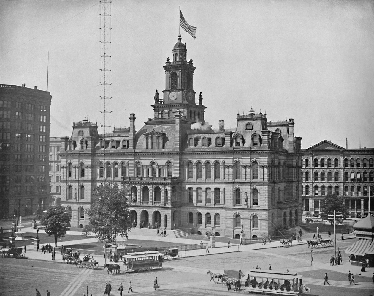 密歇根州底特律市政厅，约建于1897年。 作者 不明