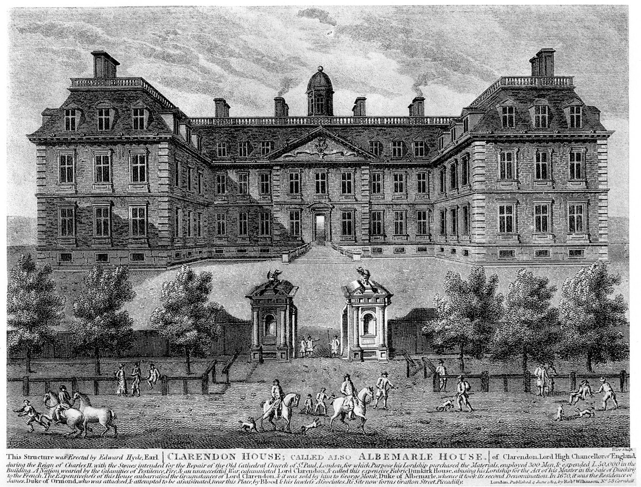 克拉迪顿庄园（Clarendon House），皮卡迪利（Piccadilly），17世纪，1908年 作者 不明